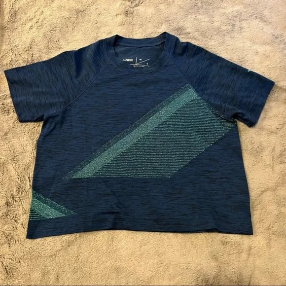 New LNDR Comet Poseidon Marl boxy oversized metallic panel cropped t-shirt top - Picture 9 of 14